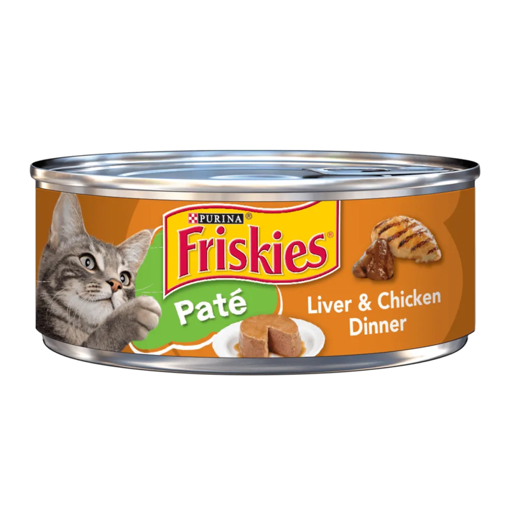 Friskies Wet Cat Food- Paté Liver and Chicken Dinner