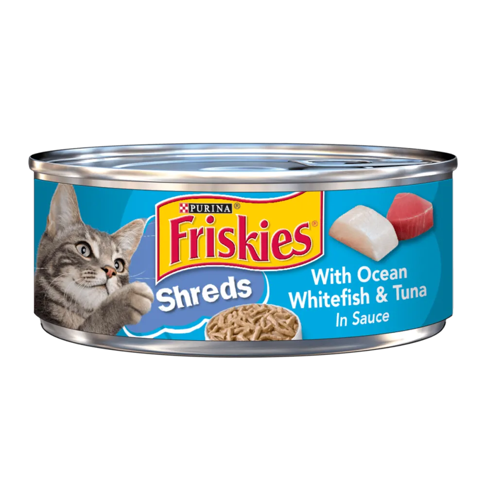 Friskies Wet Cat Food- Shreds with Ocean Whitefish and Tuna in Sauce