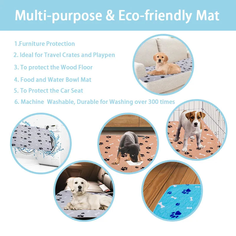 Valston's Pet Training Pads Blue Paw Print + Bone Design XL